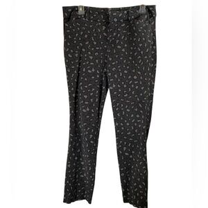 Old Navy Charcoal and Light Gray Animal Print Pixie Ankle Pants